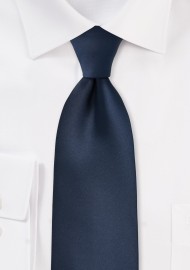 Midnight Blue Mens Necktie Made in Long Length
