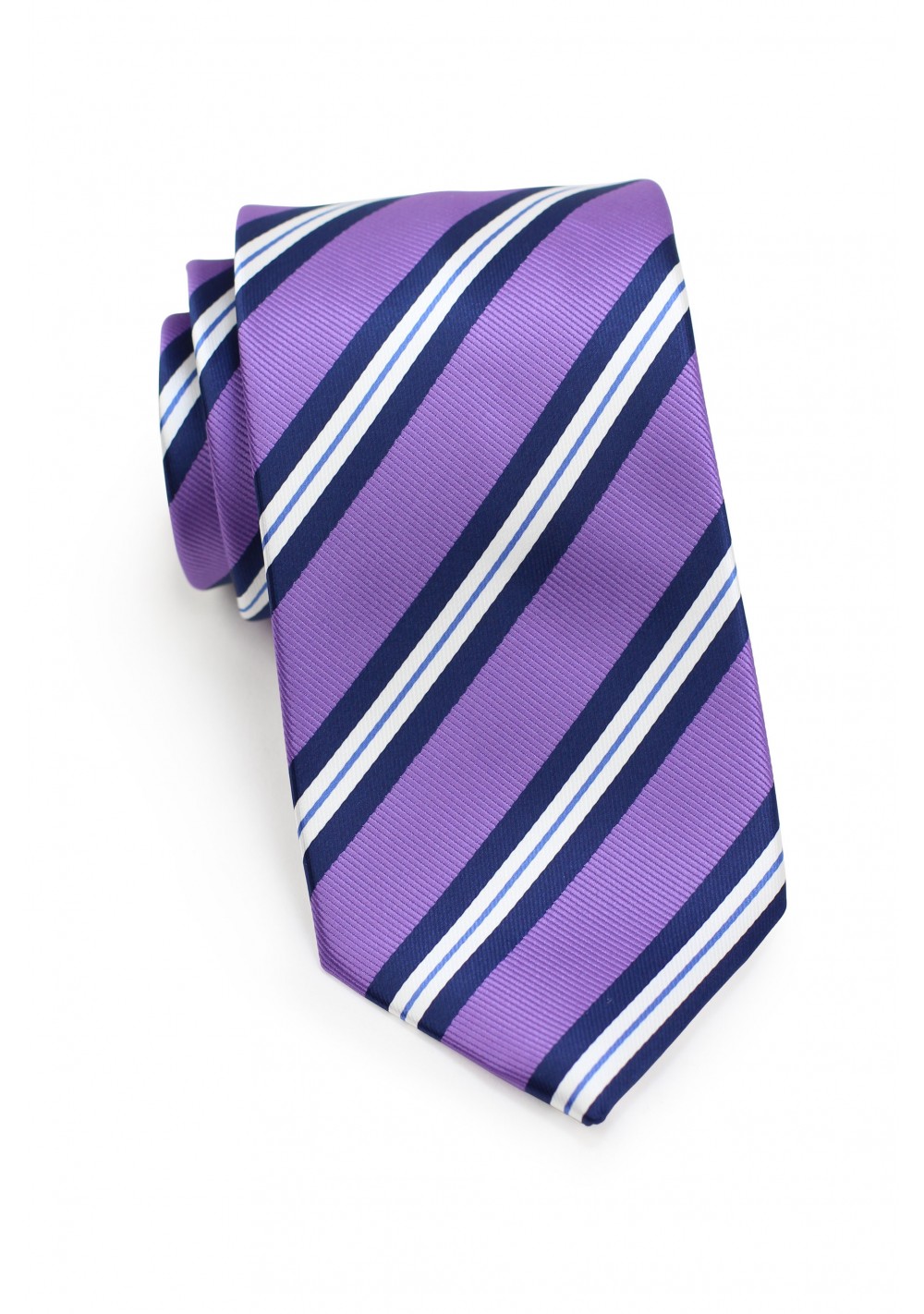 Summer Striped Tie in Lilac Purple | Cheap-Neckties.com