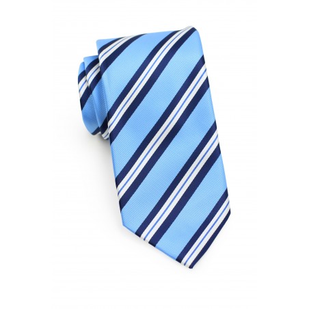Modern Repp Tie in Light Blue and Navy