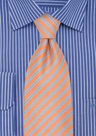 Pink-Orange Striped Necktie