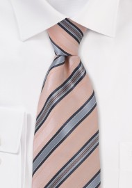 Puccini Peach and Blue Striped Tie