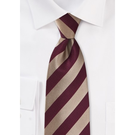Kids Tie in Gold and Burgundy