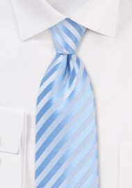 Solid Striped Tie in Capri Blue