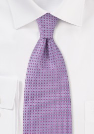 Grid-Like Tie in Fushcia and Violet