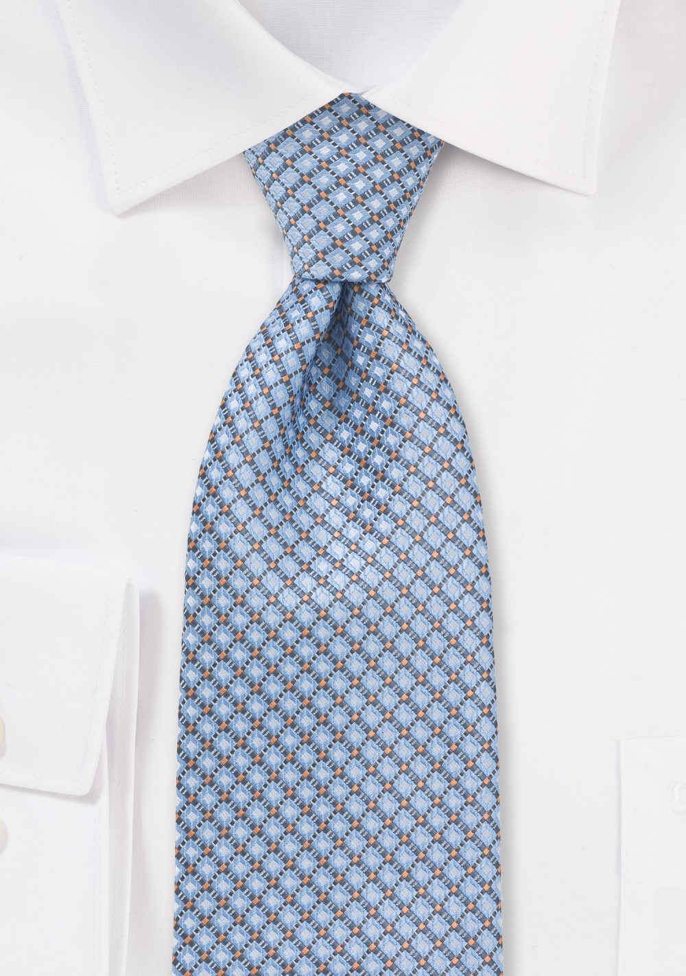 Modern Blue Diamond Patterned Tie