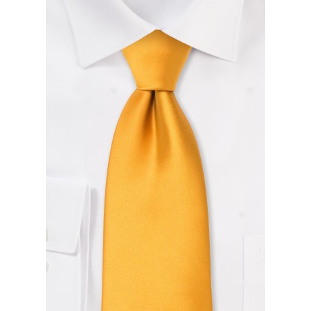 Solid Amber Yellow Tie in XL Length