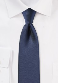 Matte Finish Skinny Tie in Dark Blue