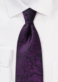 Kids Paisley Tie in Plum Purple