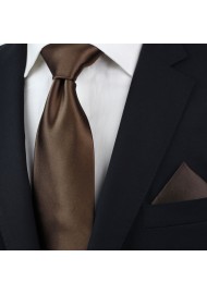 Solid color ties - Coffe brown necktie styled