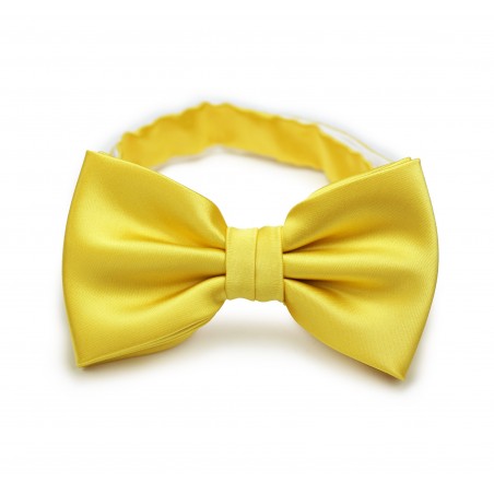 Solid Mens Bow Tie in Bright Sun Yellow