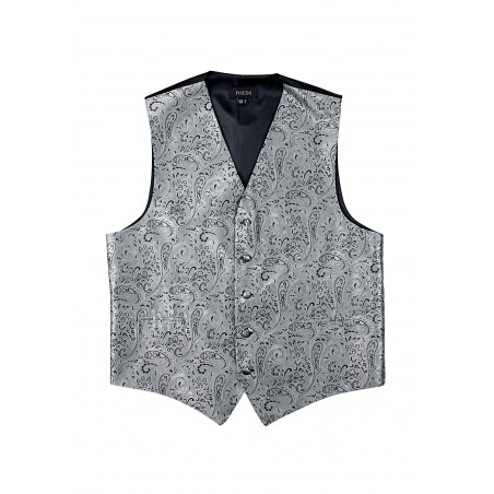 Paisley Dress Vest in Mercury Silver