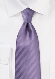 Solid Striped Tie in Grayed Lilac