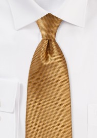 Textured XL Length Tie in Rich Gold