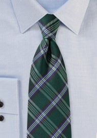 Tartan Plaid Tie in XL Length