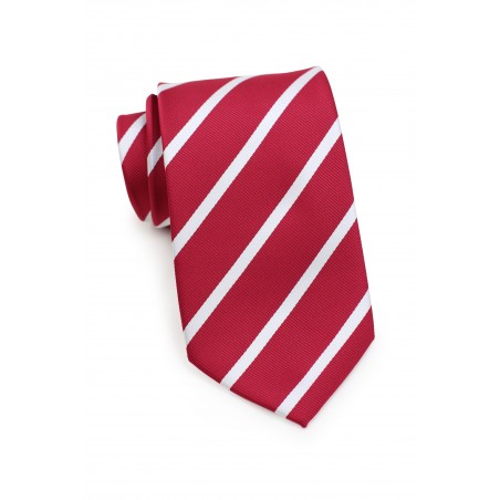 Striped Red and White Tie