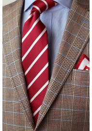 Striped Red and White Tie