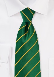 Bright Striped Tie in Greens and Golds