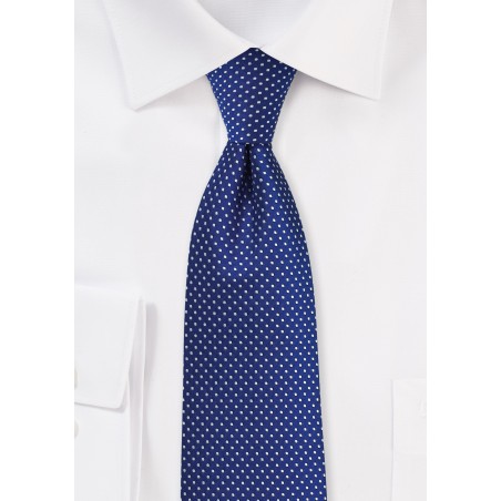 Royal Blue Necktie with Woven Micro Dots