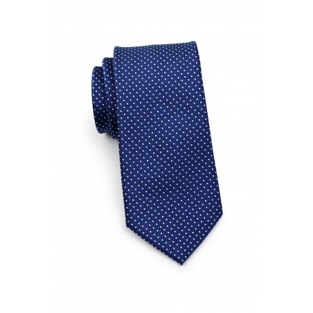 Royal Blue Necktie with Woven Micro Dots