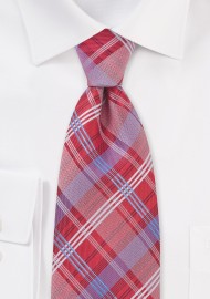 Red and Blue Checkered Tie in Kids Size