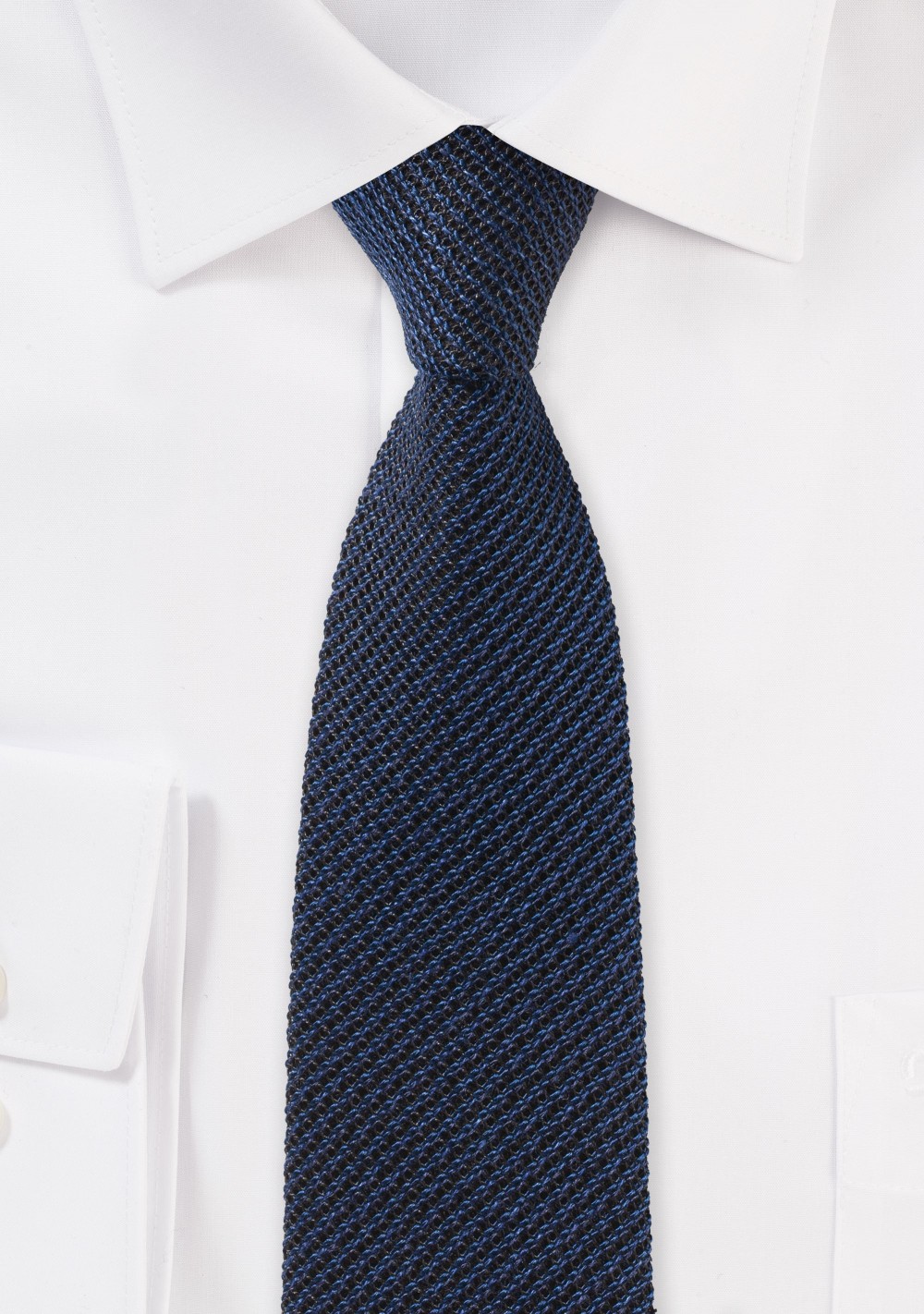 Knit Texture Skinny Tie in Navy