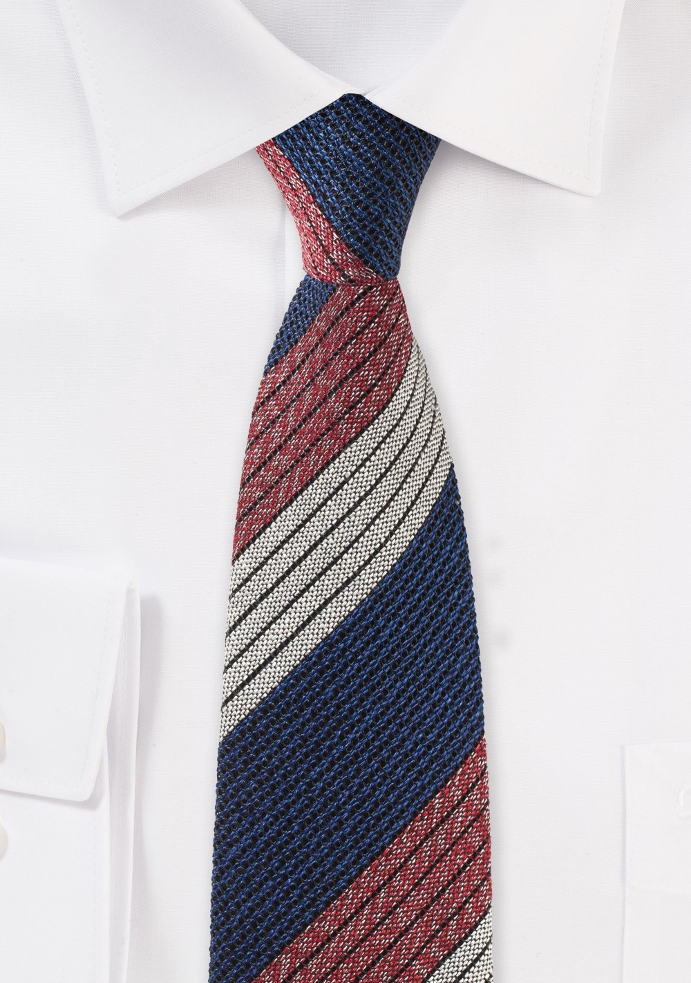 Retro Striped Tie in Knit Texture