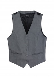 Womens Suit Vest in Medium Gray Front