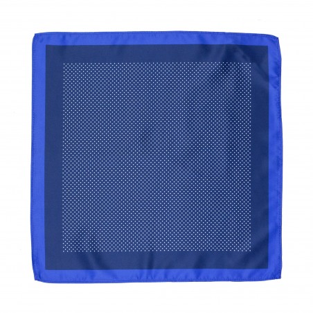 Royal Blue Dress Pocket Square with White Pin Dots