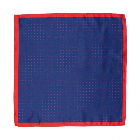 Dark Blue Suit Hanky with Red Polka Dots