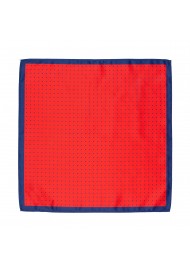 Tomato Red and Dark Blue Dotted Suit Hanky