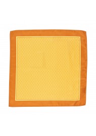 Geometric Print Suit Pocket Square in Marigold and Banana Dafadil