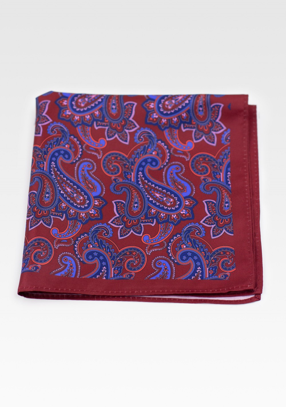 Traditional Paisley Design in Wine Red and Navy