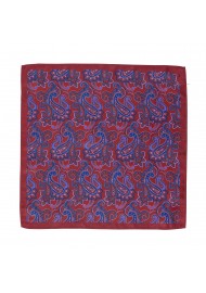 Traditional Paisley Design in Maroon Red and Navy