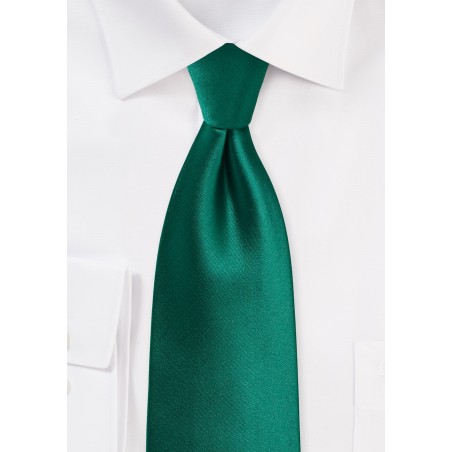 Hunter Green XL Length Tie in Solid Color