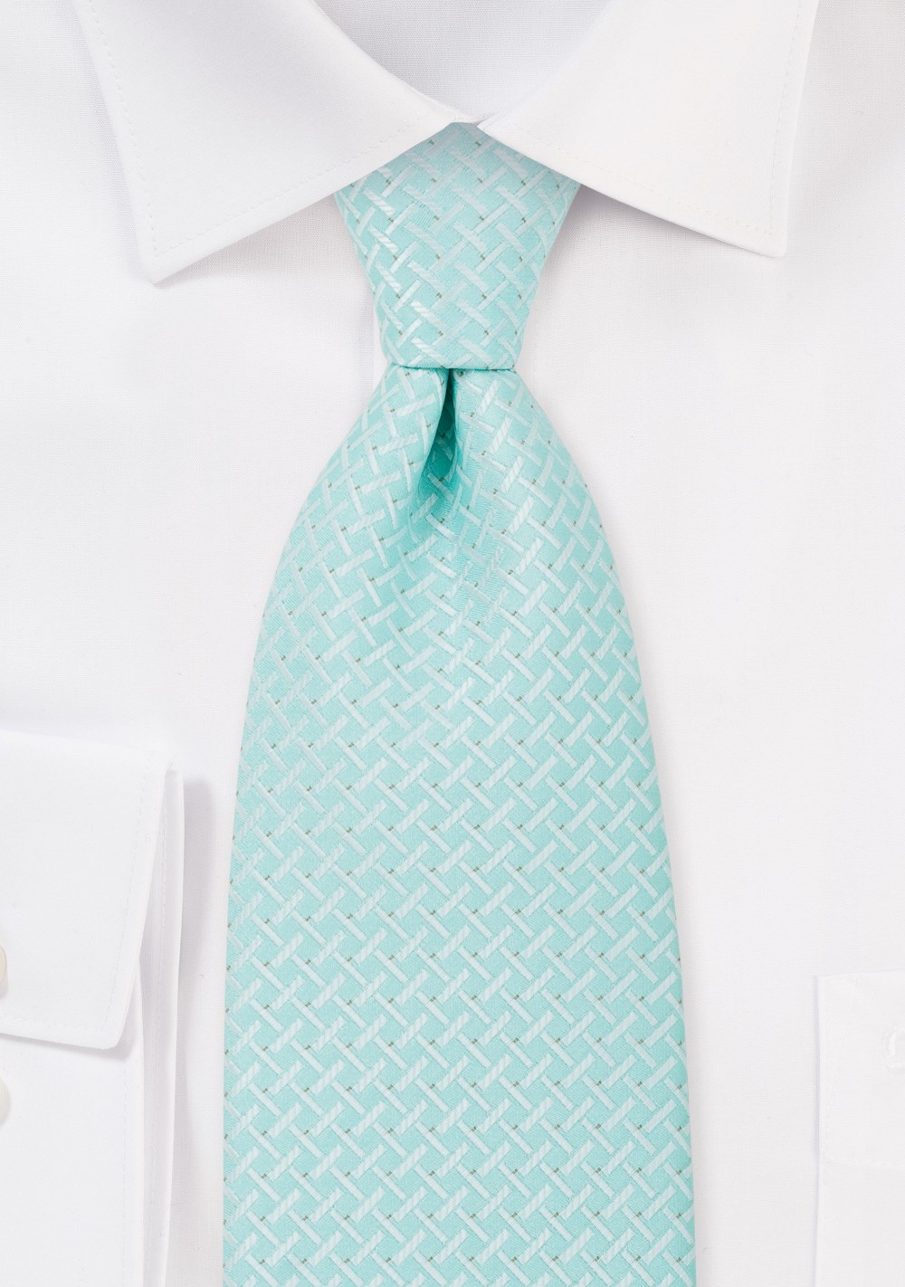 Light Cyan Blue Tie in XL Length