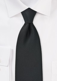 Matte Pique Textured Kids Tie in Black