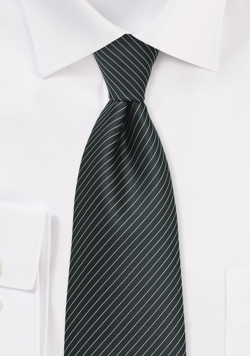 Charcoal Gray and Silver Pencil Stripe Tie
