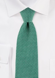 Kelly Green Slim Cut Cotton Tie with Micro Dots
