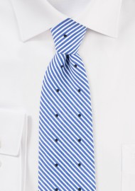 Summer Stripe Cotton Tie in Light Blue