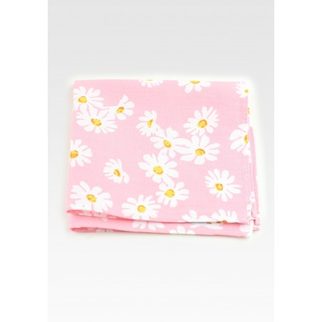 Pink Floral Cotton Pocket Square