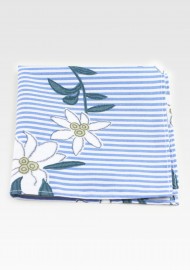 Striped Hanky with Embroidered Florals