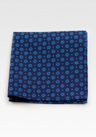 Patterned Pocket Square Hanky in Classic Blues