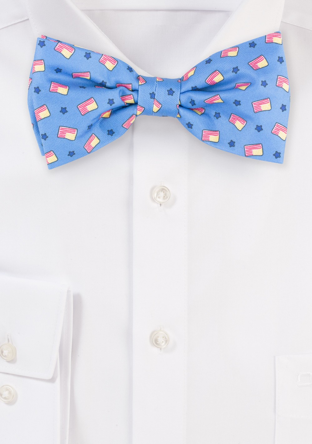 American Flag Bow Tie in Light Blue