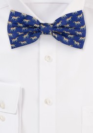 Dog Print Bow Tie in Navy