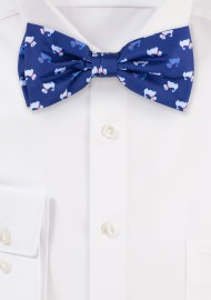 Royal Blue Bow Tie with Terrier Print