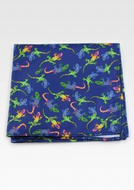 Colorful Gecko Print Pocket Square
