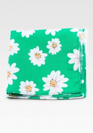 Daisy Print Pocket Square Hanky in Spring Green