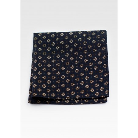 Pocket Square in Black and Gold