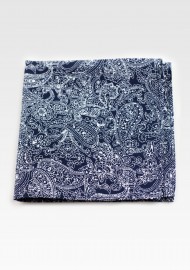 Pocket Square in Navy Blue Bandana Print