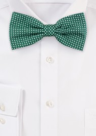 Bow Tie with Micro Dots in Kelly Green